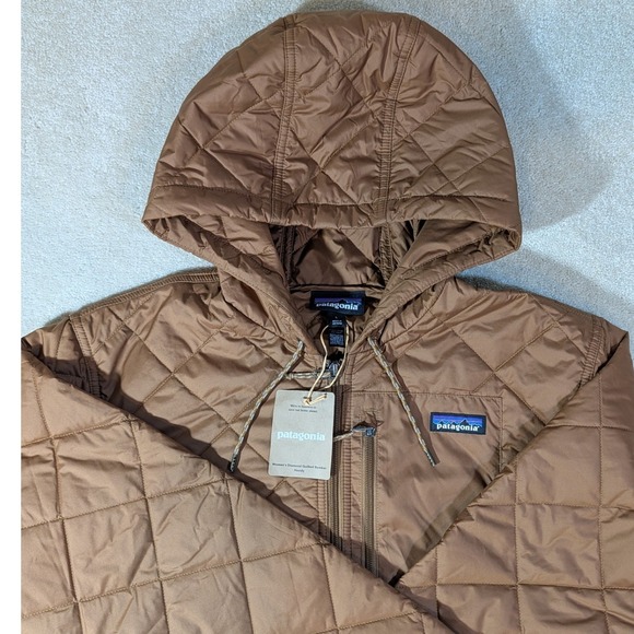 Patagonia Jackets & Blazers - Patagonia Womens Diamond Quilted Bomber Hoody Deer Brown 20696 Large NEW